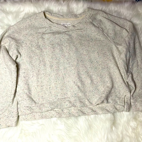 Lou & Grey For Loft Sprinklers Crew Neck Cropped Sweater Size M - Picture 1 of 8